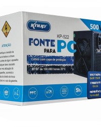 Fonte ATX 500w Real Pc Knup Kp-522 500w - Foto 1