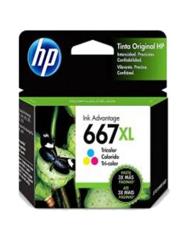 Cartucho HP 667XL Color Original (3YM81AB) Para HP Deskjet 2376, 2774, 2776, 6476