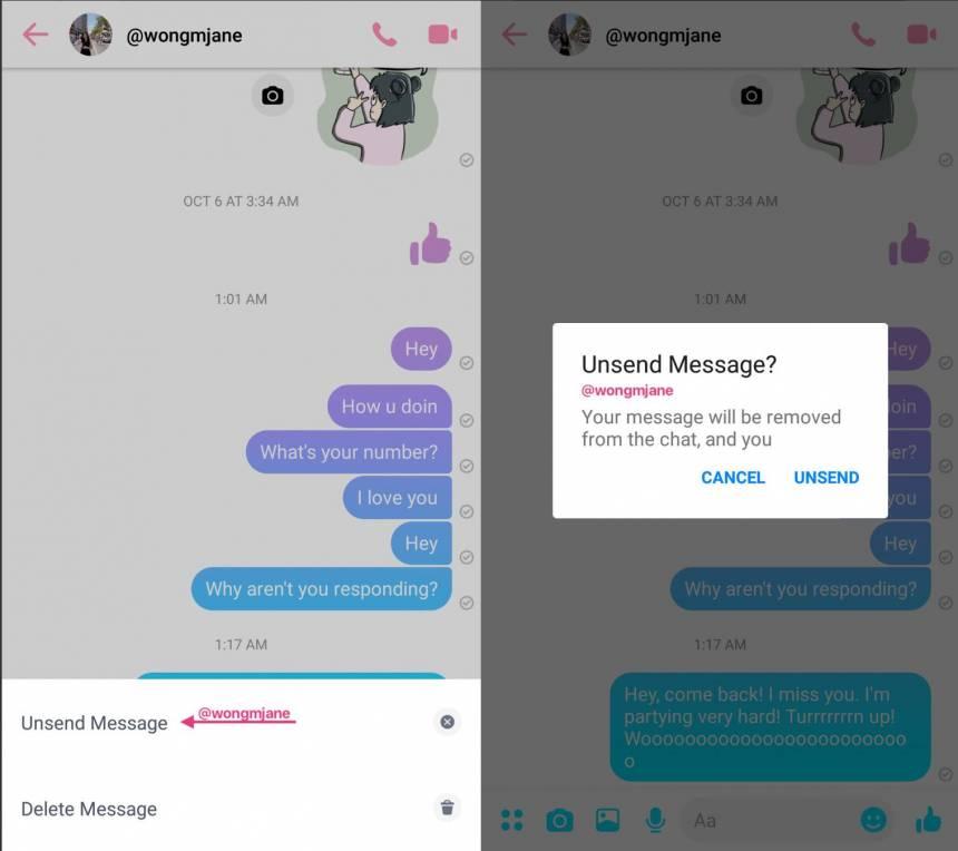 Facebook Messenger começa a liberar recurso de apagar mensagens