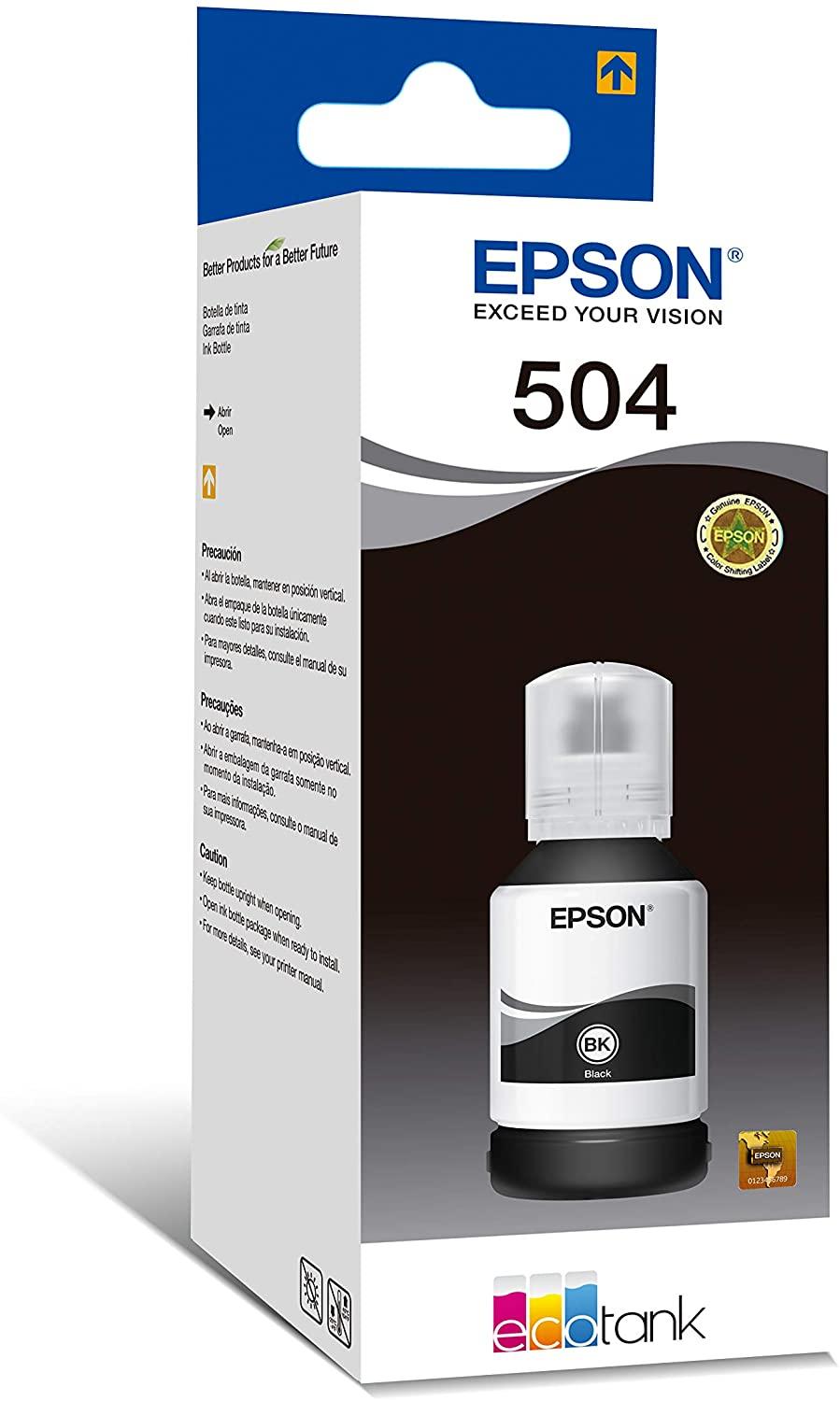 Tinta Para Impressora Refil Epson T504 Black Preta 127ml