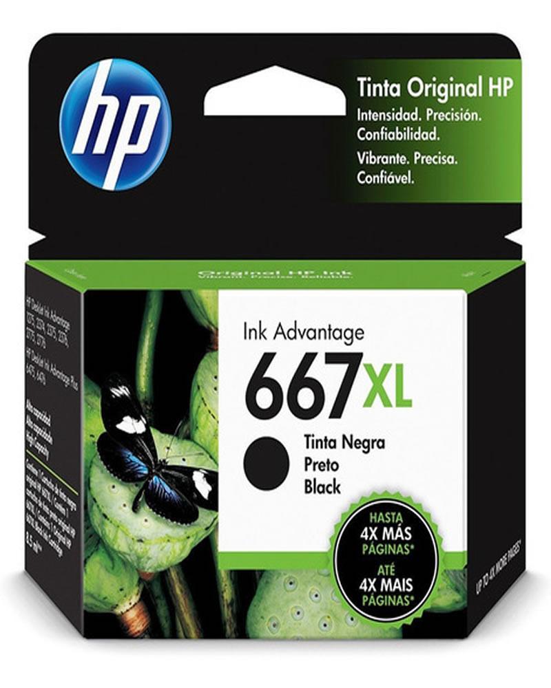 Cartucho HP 667XL Preto Original (3YM81AB) Para HP Deskjet 2376, 2774, 2776, 6476