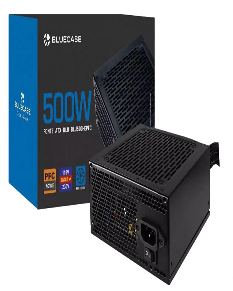 Fonte Atx Bluecase 500w Bivolt Real Gamer Silenciosa