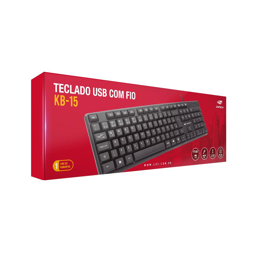 Teclado USB Preto C3TECH